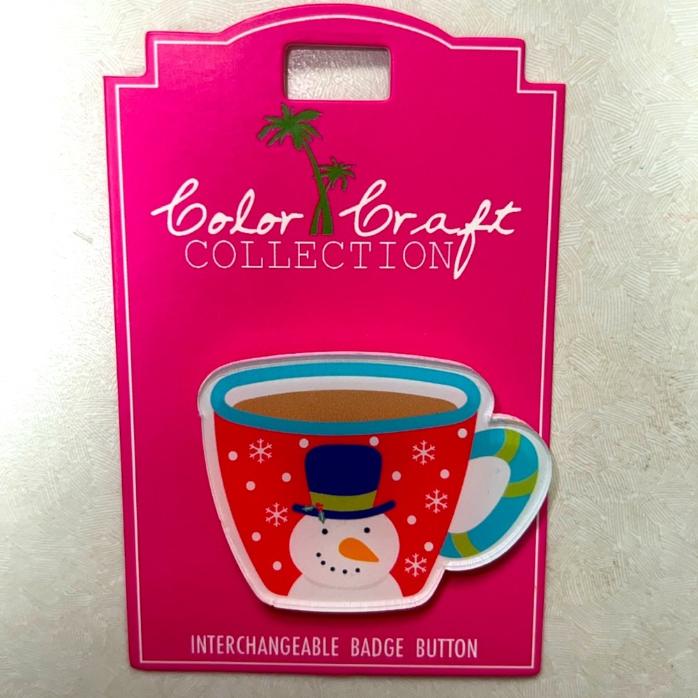 NEW Snowman Interchangeable Badge Botton
